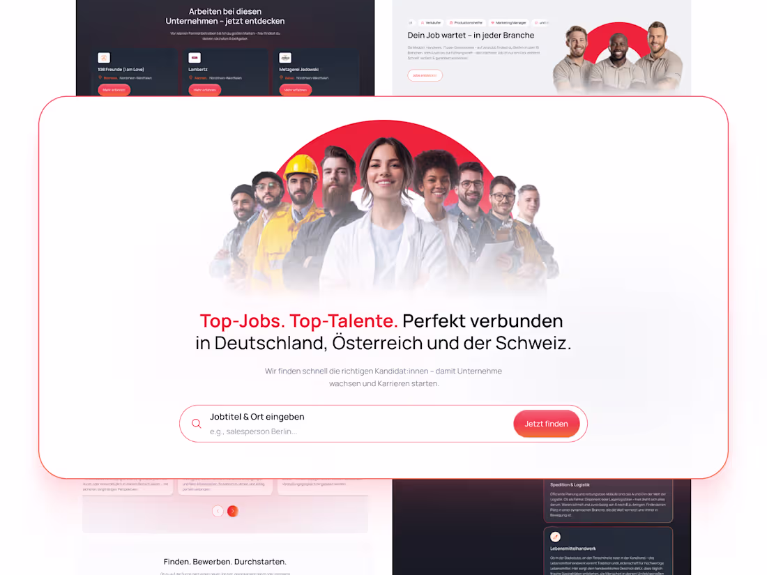 Cover image for JetztJob • Full redesign of a German job platform