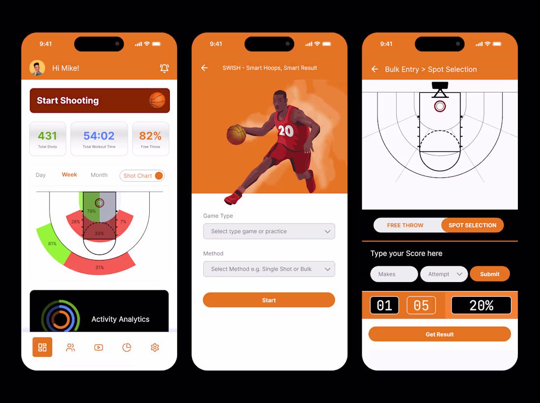 Cover image for Basketball Shot tracking Mobile Product design