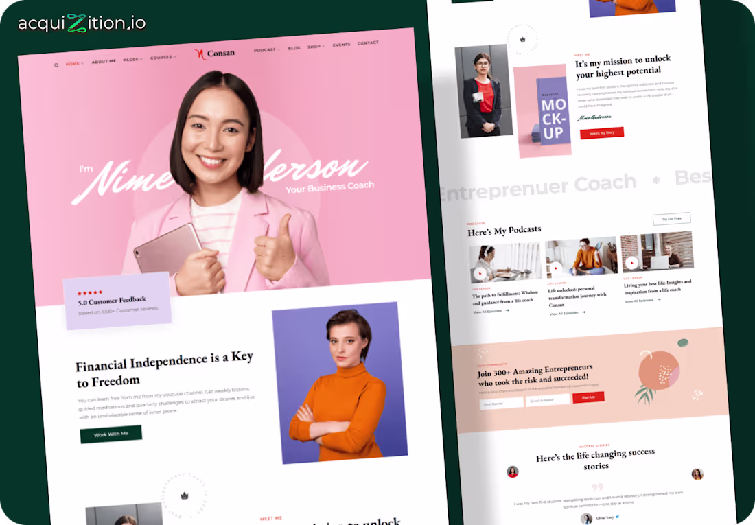 Cover image for Consan Coaching – Kajabi Website The Brief Consan needed a K...