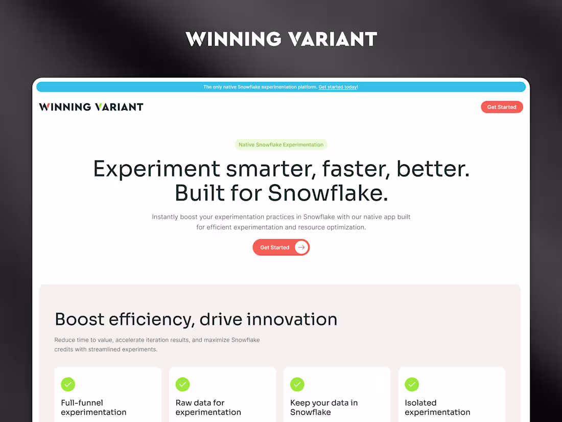 Cover image for Winning Variant Landing Page Design & Development