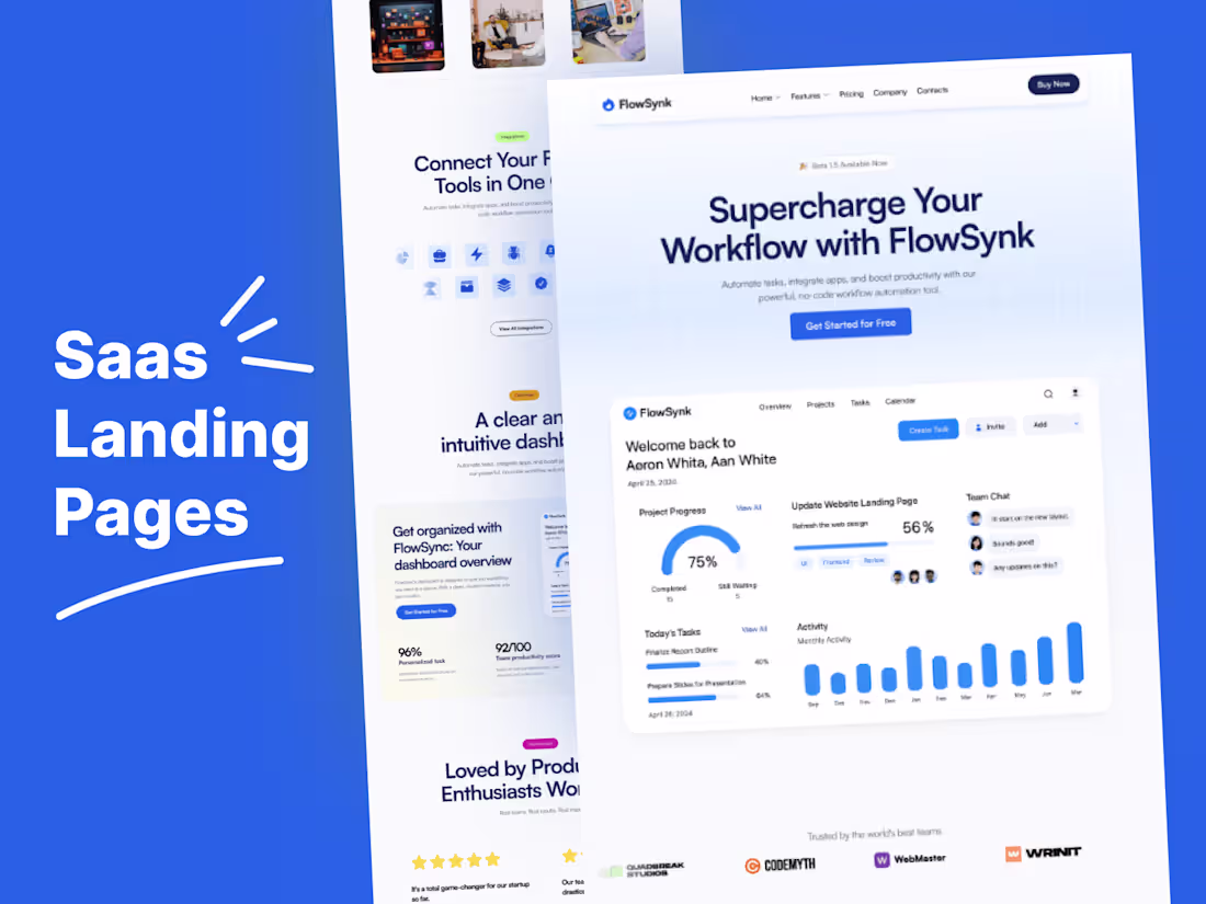 Cover image for FlowSynk – Framer SaaS Website Template