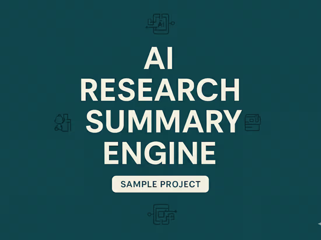Cover image for AI Research & Summary Engine (Sample Project)