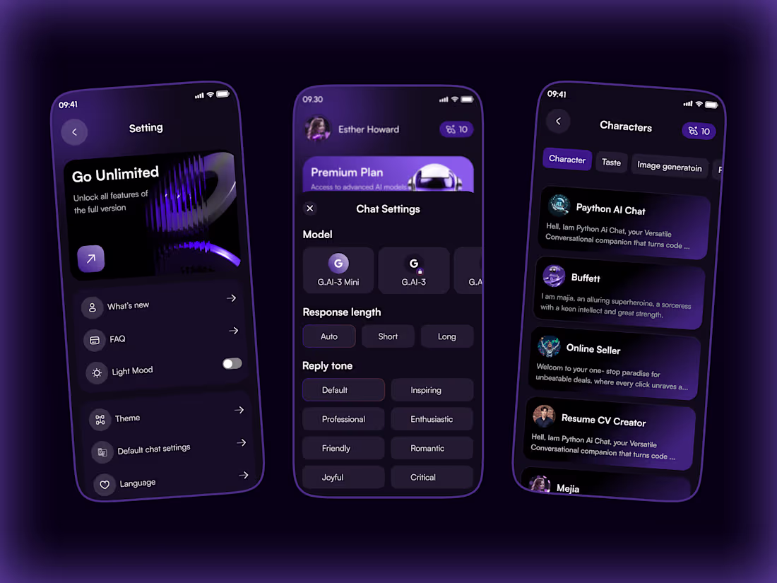 Cover image for AI Chatbot / AI Voice Mobile App UI