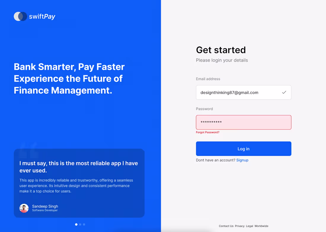 Cover image for SwiftPay Online Banking Dashboard Design