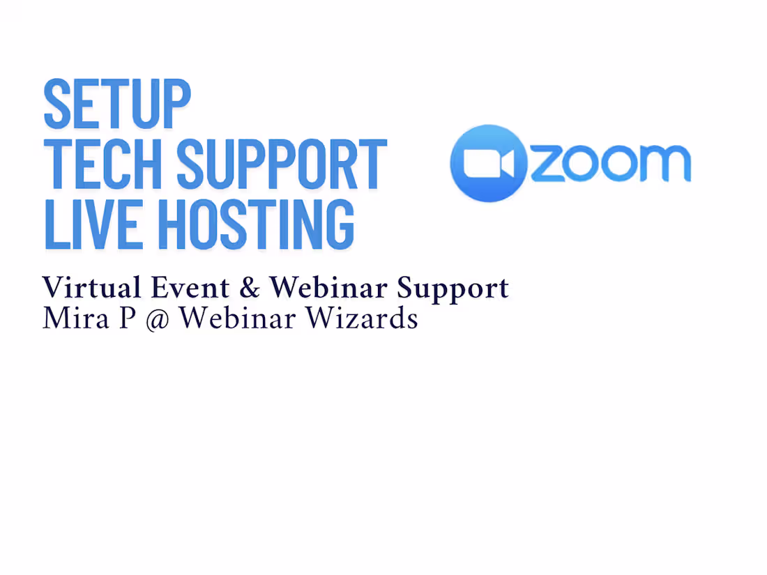 Cover image for Zoom & Webinar Tech Support