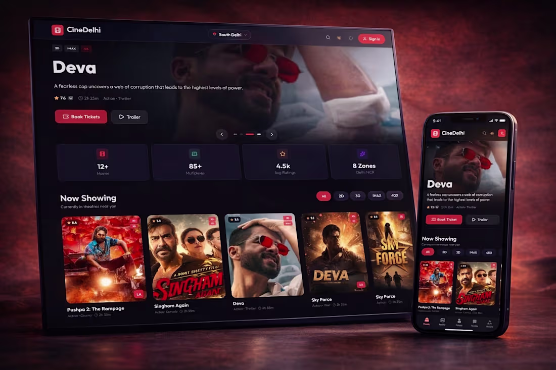 Cover image for CineDelhi — Hyper-local movie booking