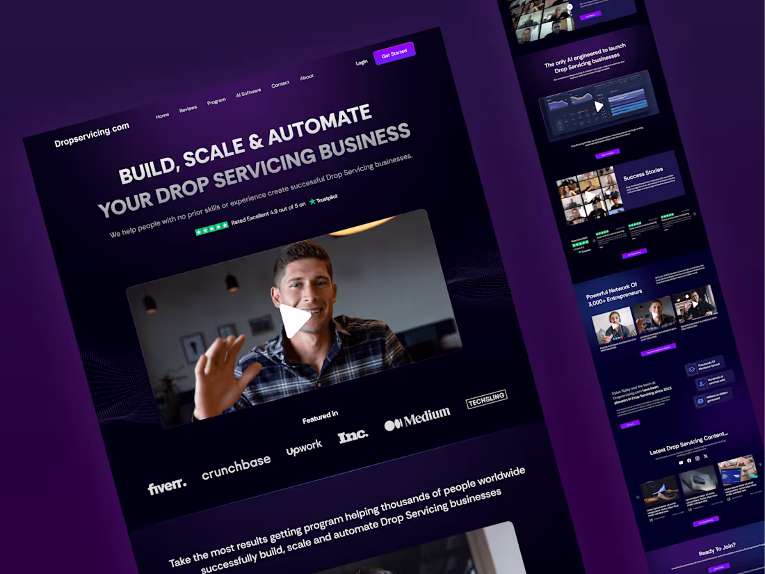 Cover image for Dropservicing.com (http://Dropservicing.com) – Home Page UI ...