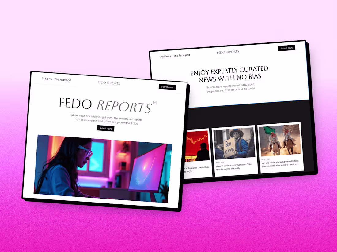 Cover image for Fedo reports - Decentralized Live News Platform