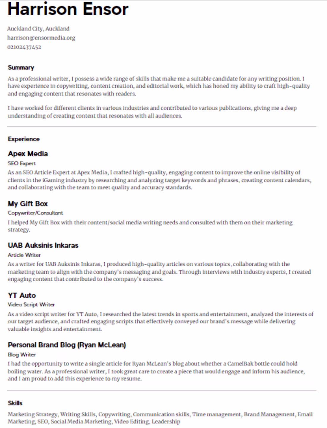 Cover image for My CV