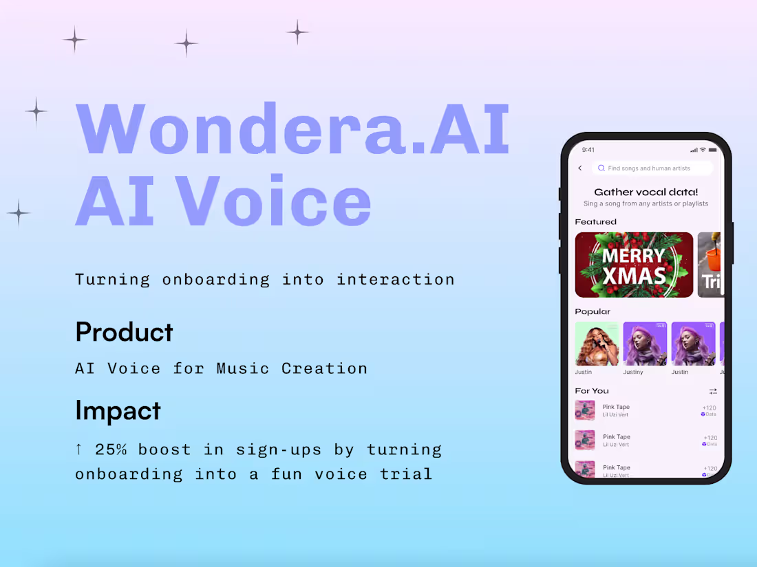 Cover image for Wonder AI voice IOS App | UI/UX Design 