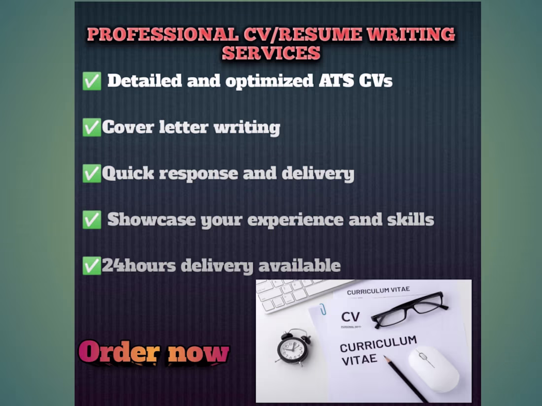 Cover image for You will get a detailed ATS compliant CV/Resume and cover letter