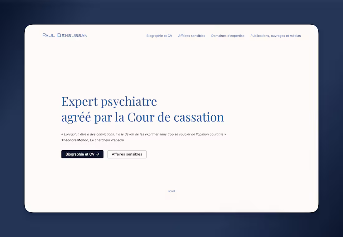 Cover image for Psychiatrist Paul Bensussan's website