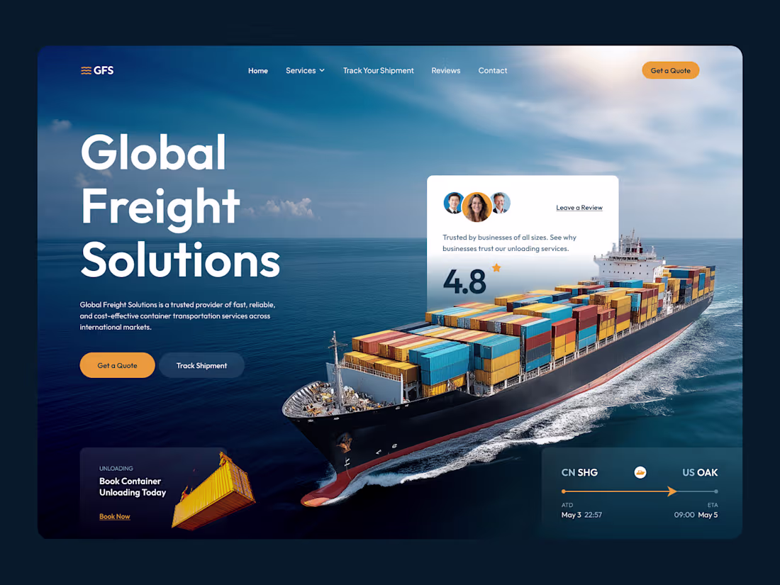 Cover image for Logistics Company - Web Design Landing Page