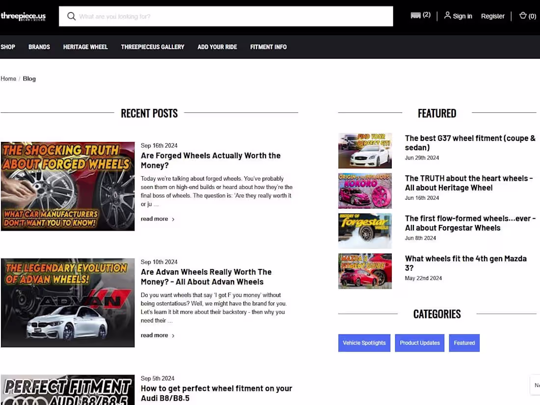 Cover image for Content management for e-commerce wheel & tire retailer