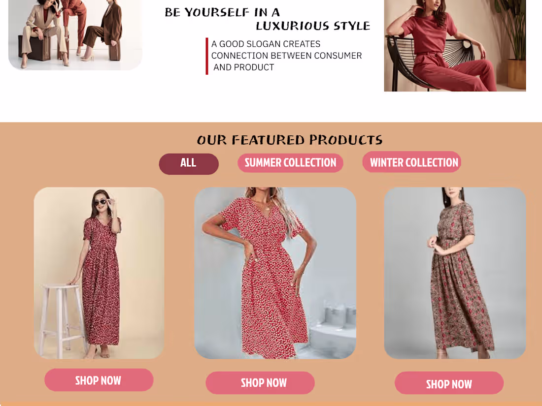 Cover image for Fashion Website Landing page 