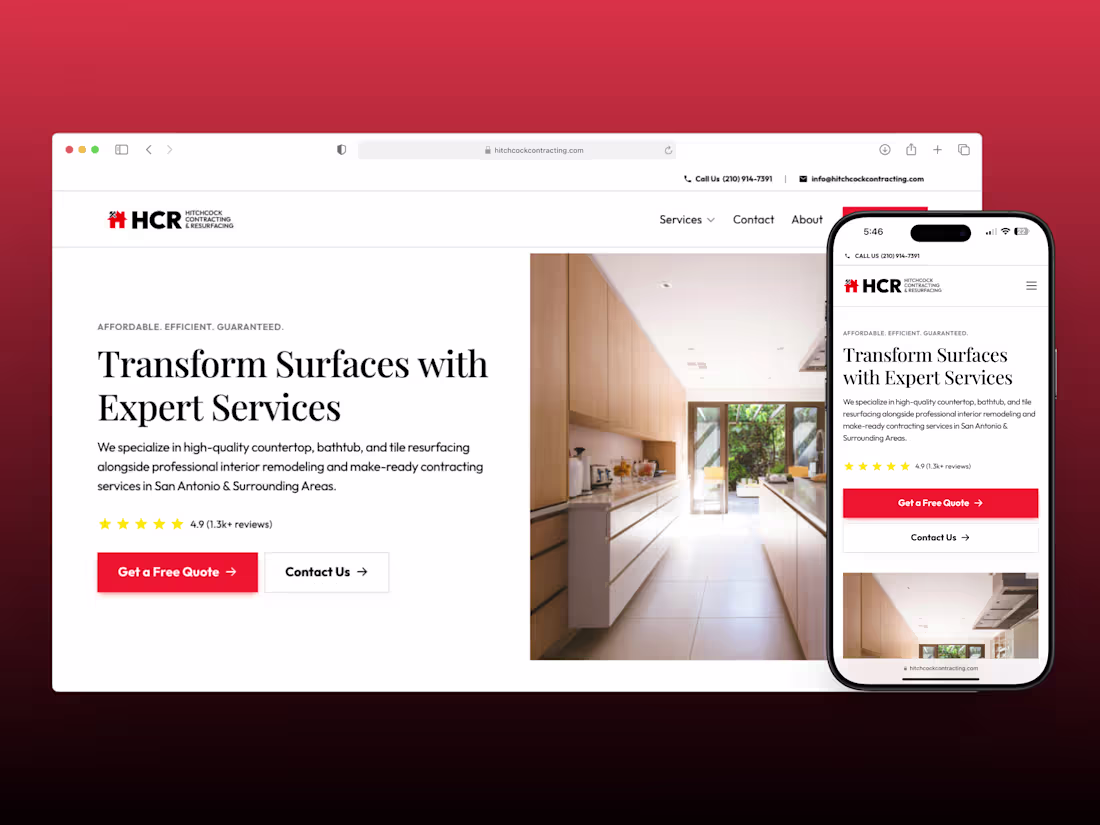 Cover image for HCR – A Professional Website Presence for a Resurfacing Company