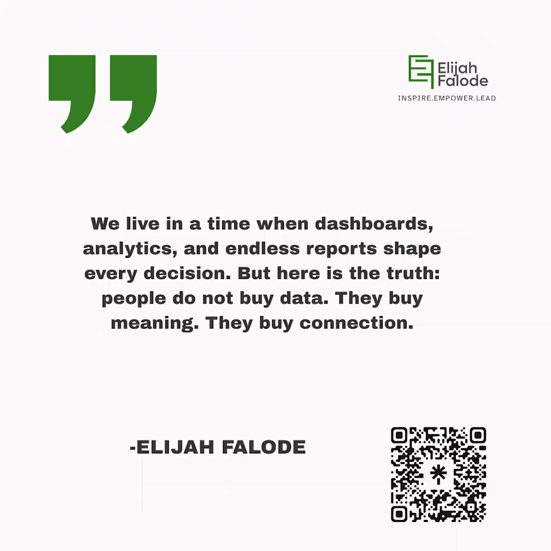 Cover image for "We live in a time when dashboards, analytics, and endless r...