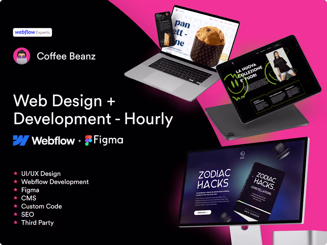 Cover image for Web Design + Webflow Development - Hourly