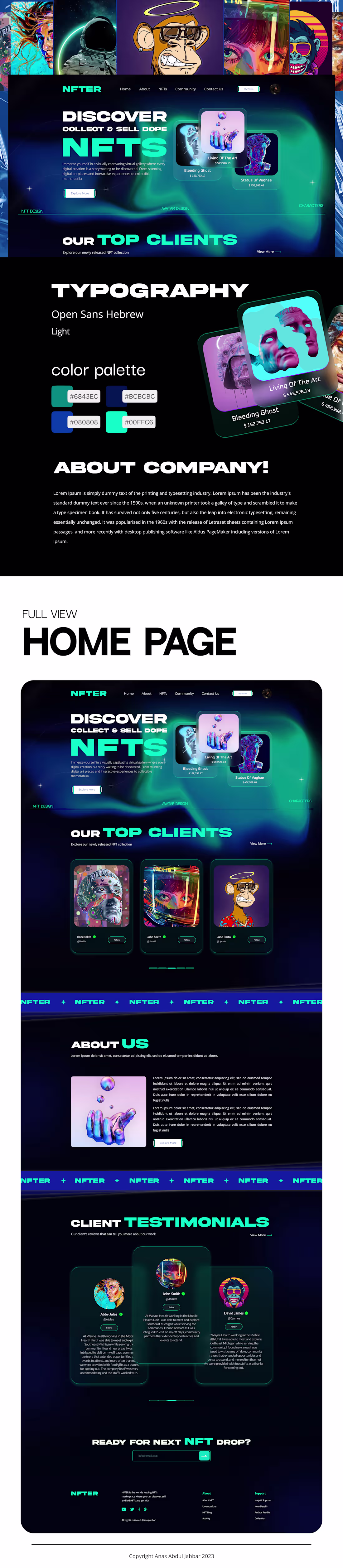 Cover image for NFTER Landing Page on Behance