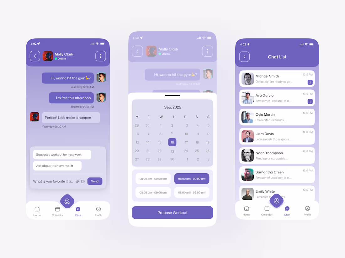 Cover image for Fitness Partner App – Smart Chat & Workout Scheduling UI Hel...