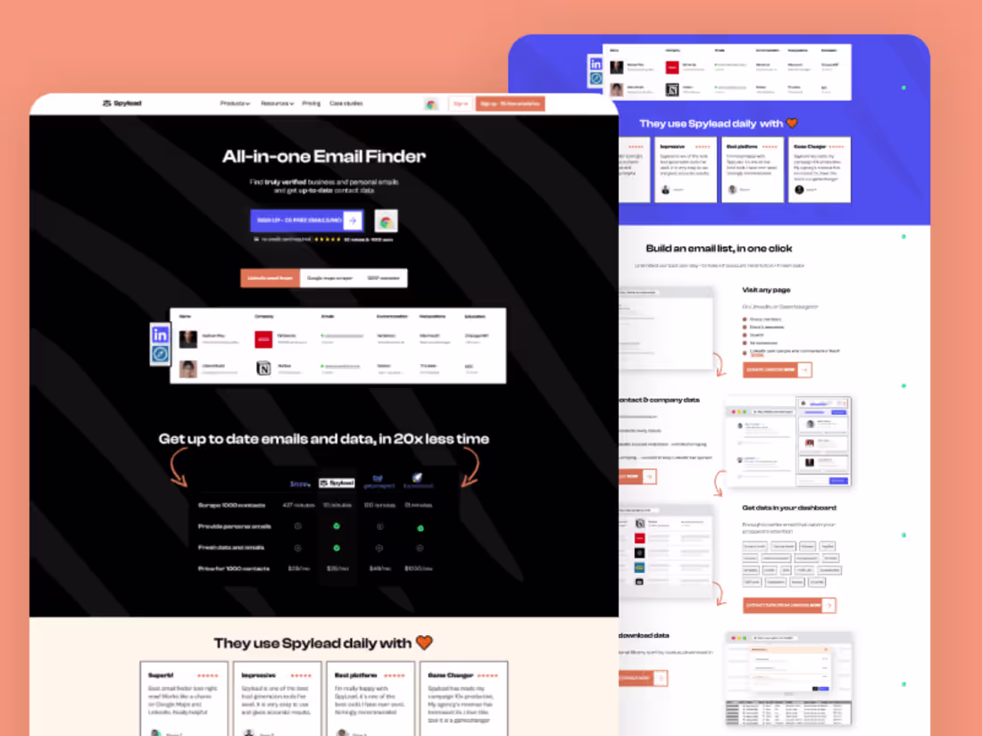 Cover image for Custom website for a Saas company (Spylead)