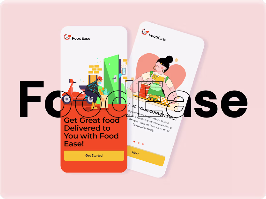 Cover image for FoodEase- Mobile food delivery app :: Behance