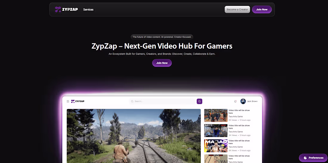 Cover image for ZypZap – Next-Gen Video Hub