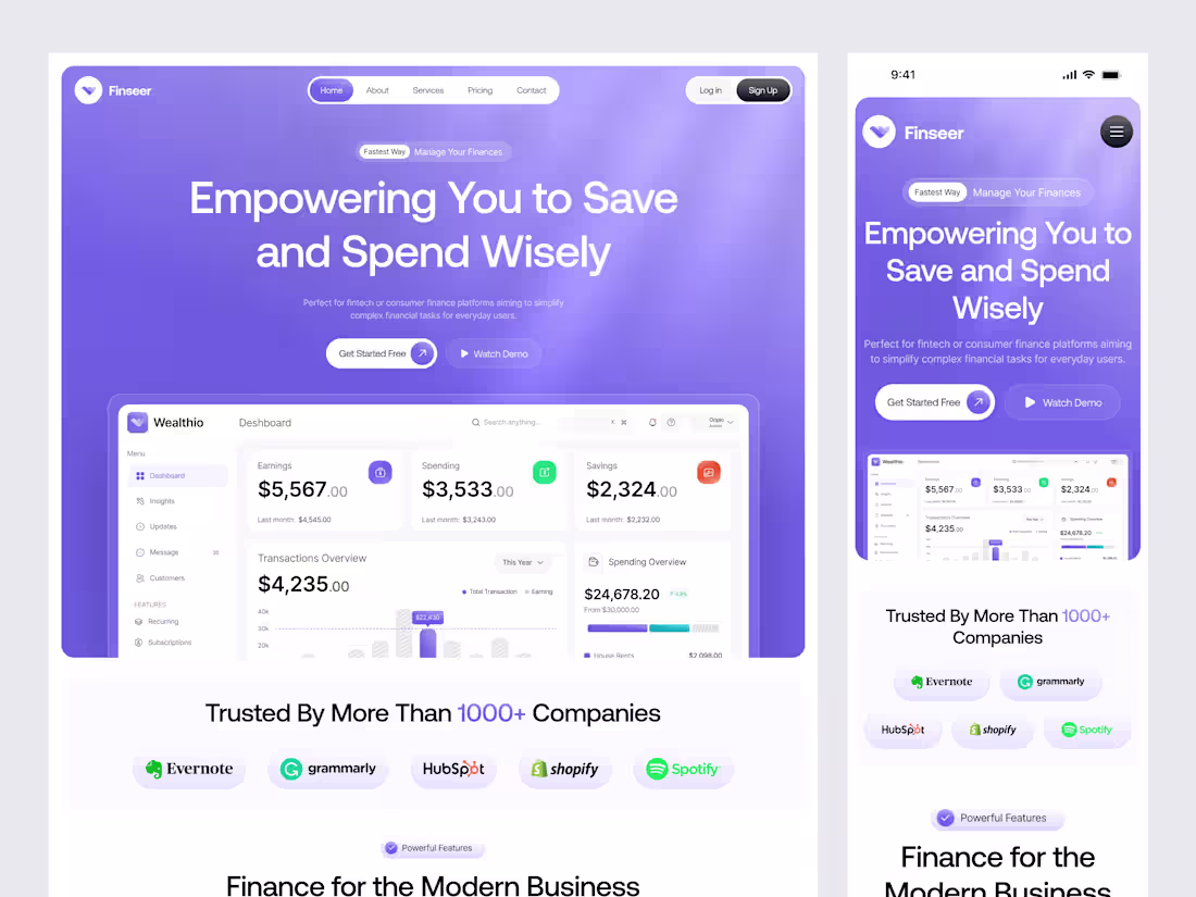 Cover image for Modern finance SaaS landing Page