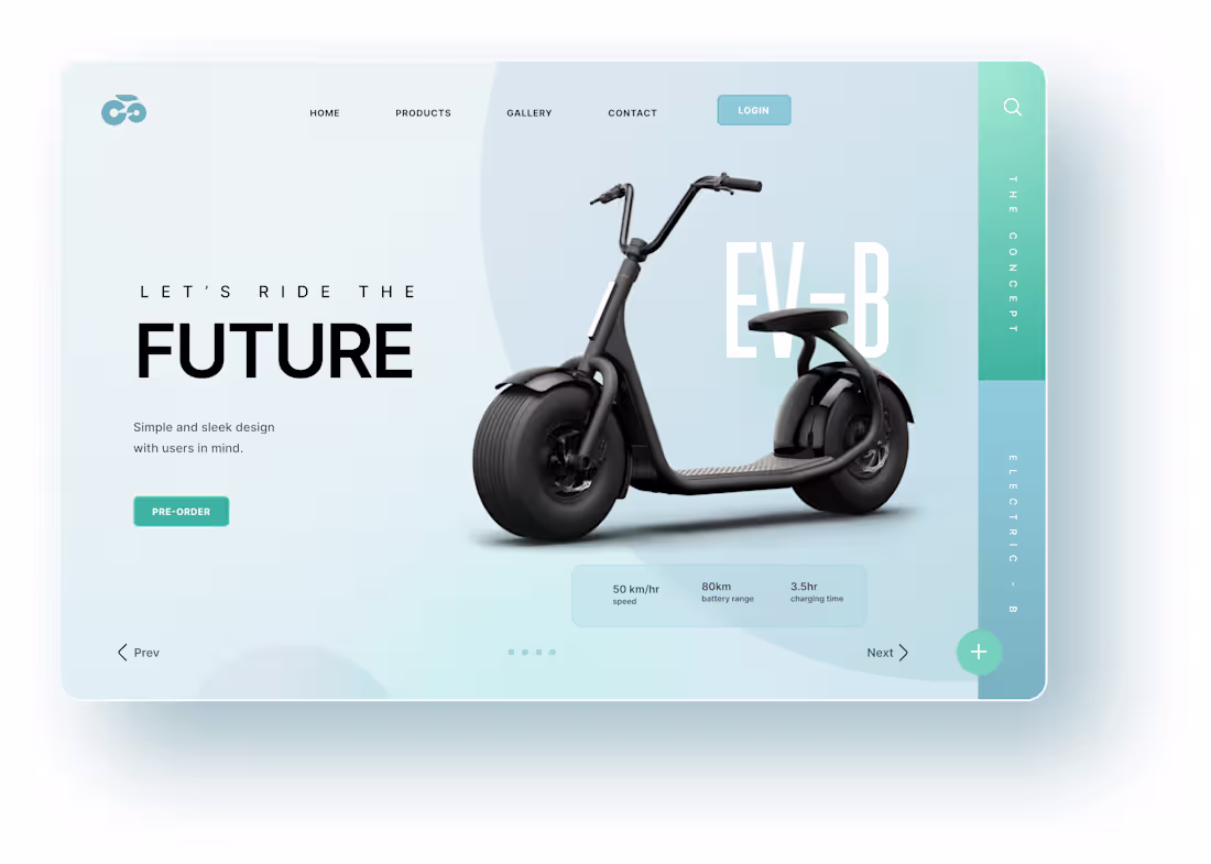 Cover image for ELENTAS E-BIKE LANDING PAGE DESIGN