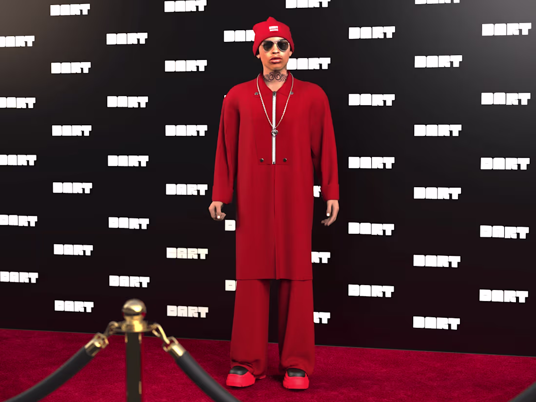 Cover image for 3D Digital Fashion Illustration of Red Outfit on Red carpet