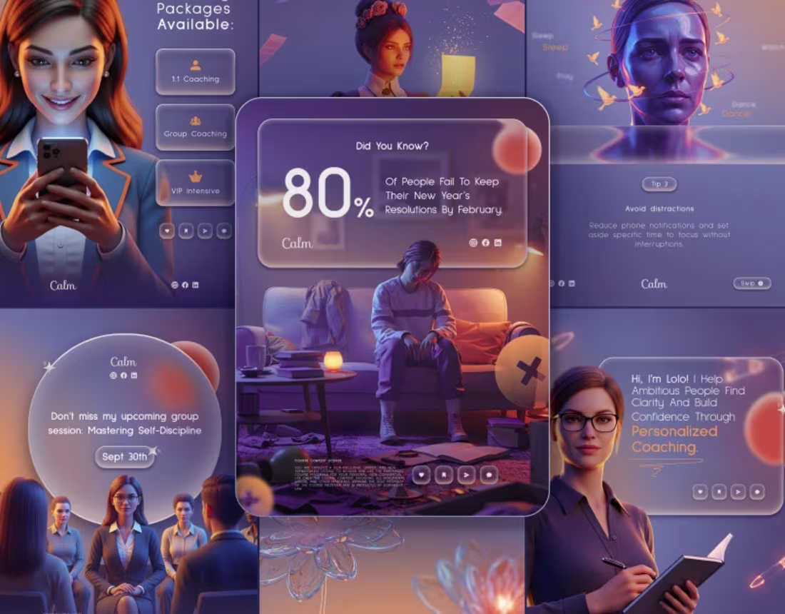 Cover image for Life Coaching Social Media Templates | Modern Design