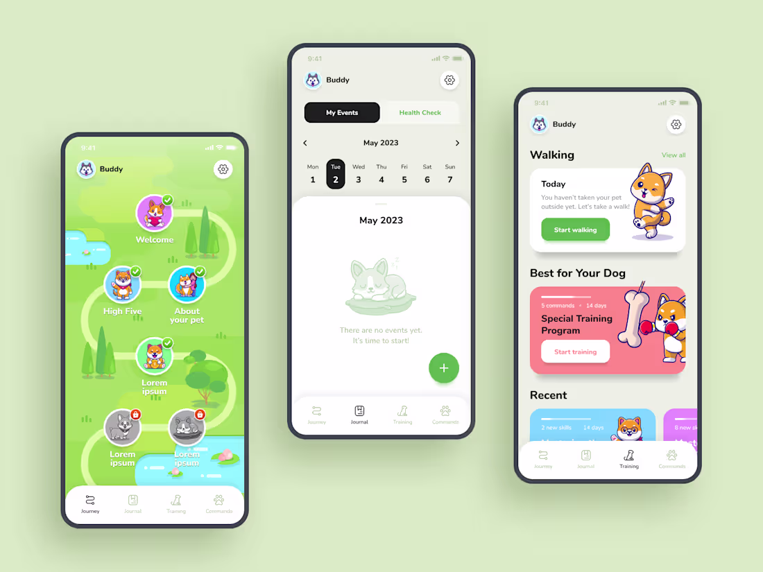 Cover image for Dog training app where users can learn to train their dog.