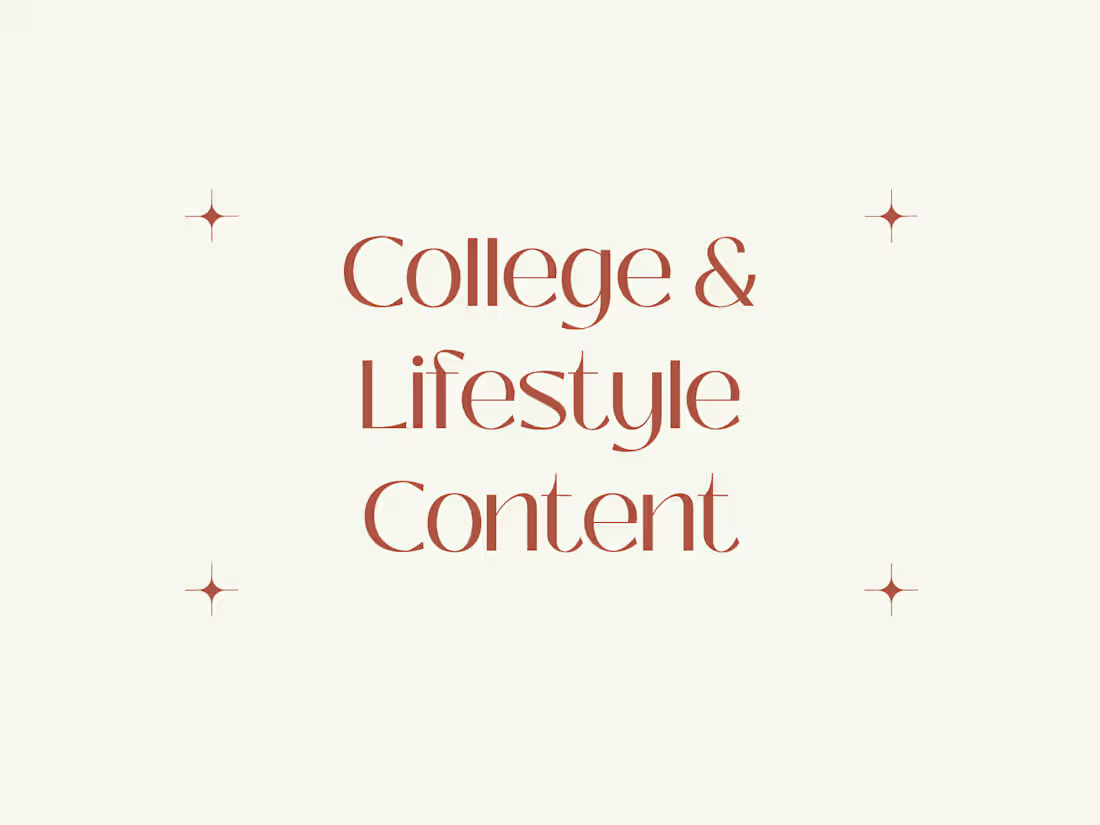 Cover image for College & Lifestyle Content