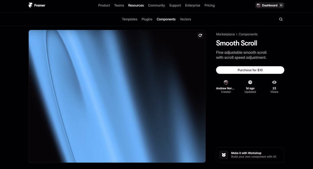 Cover image for Framer have approved my smooth scroll component and its now ...