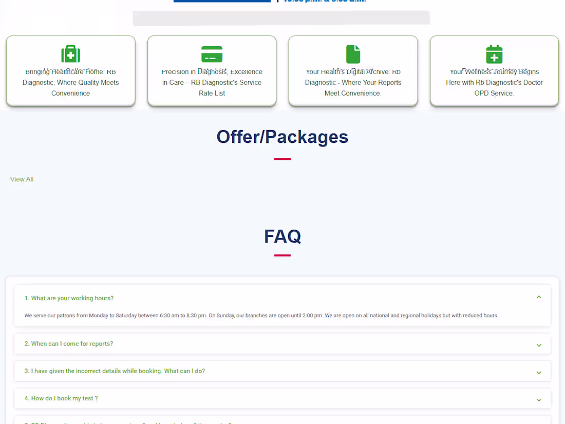 Cover image for Web and App for Diagnostic Center
