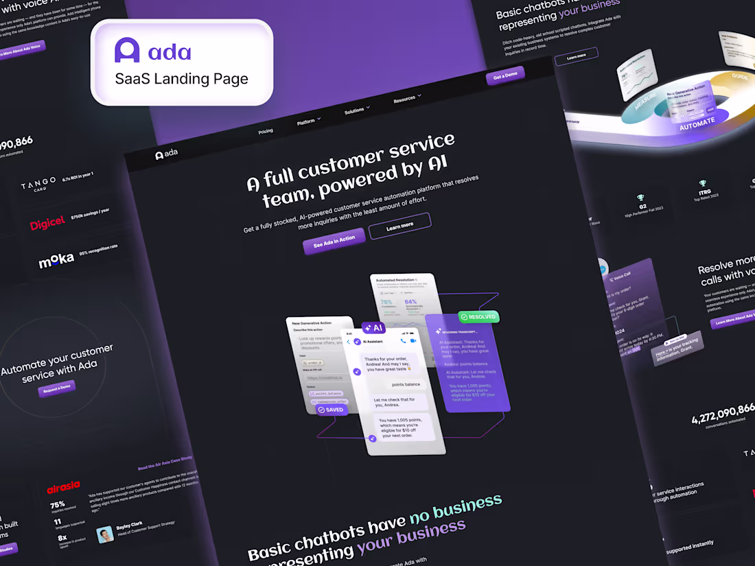 Cover image for AI SaaS Landing Page UI/UX Design
