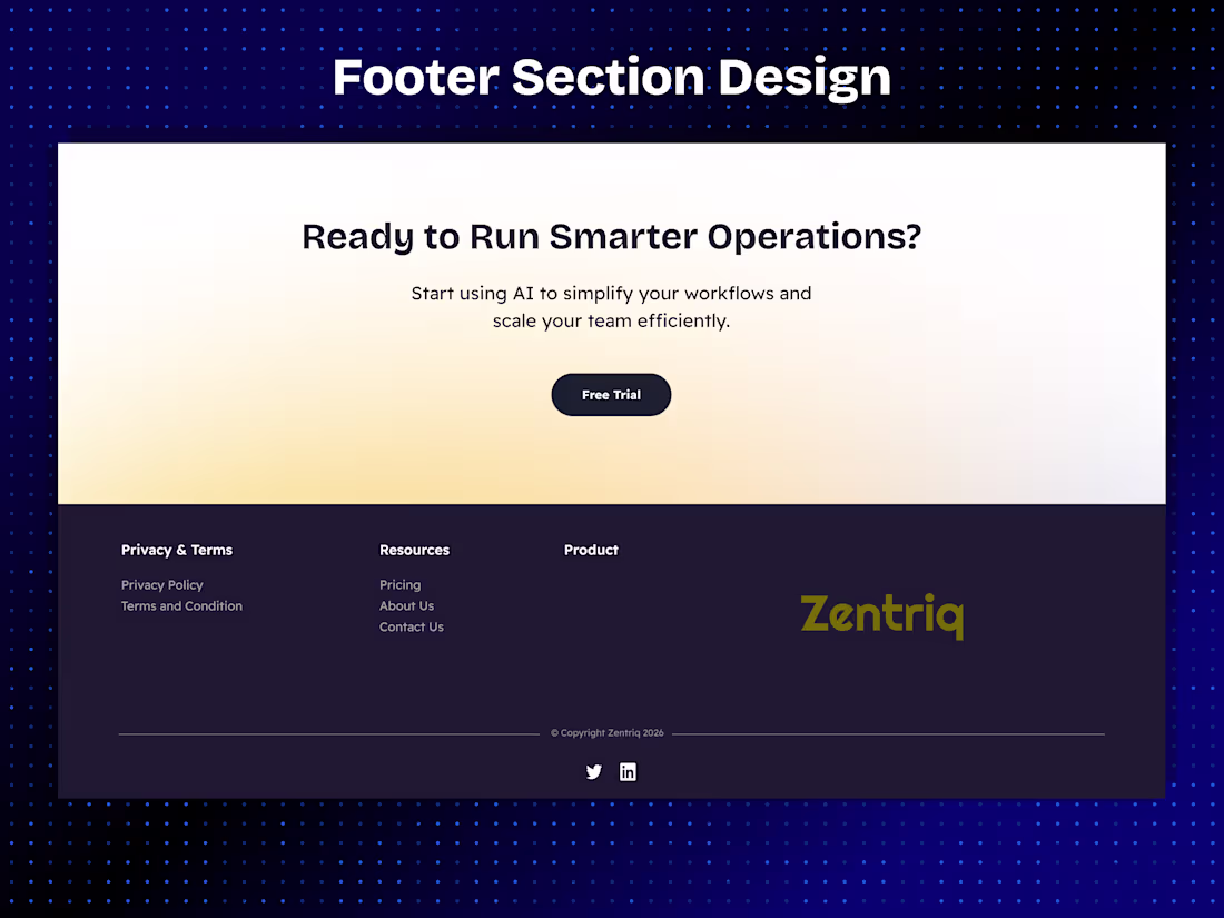 Cover image for Footer Section Design @Figma 