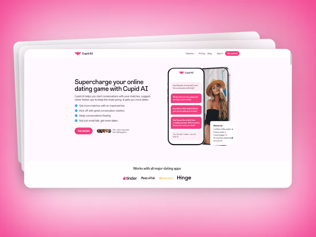 Cover image for Cupid AI - Mobile App Website Design & Development in Framer.