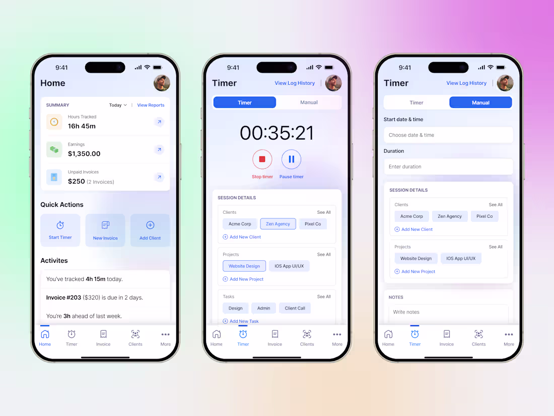 Cover image for Time Tracker and Invoicing App for Freelancers 💫