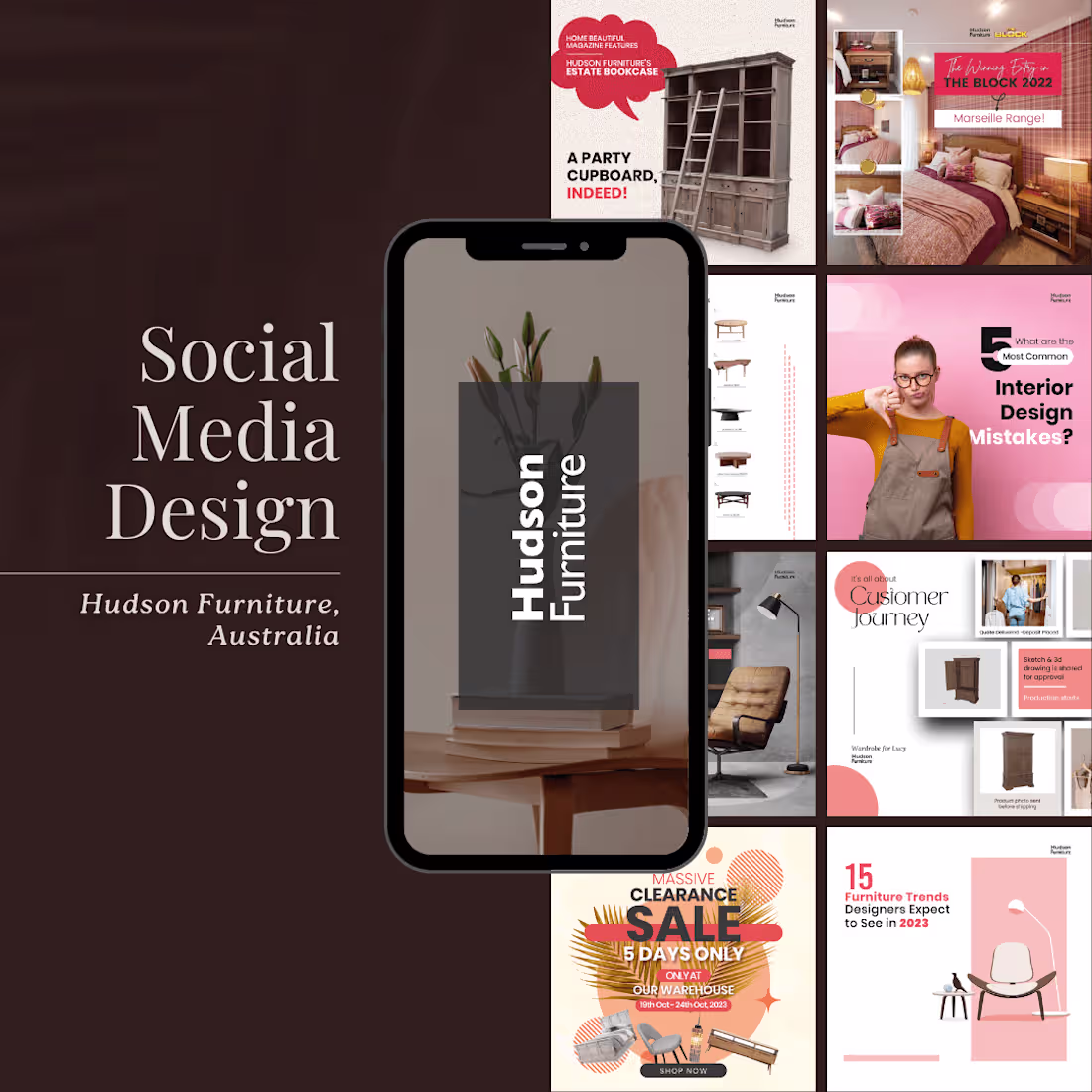 Cover image for Social media content creation for Hudson Furniture