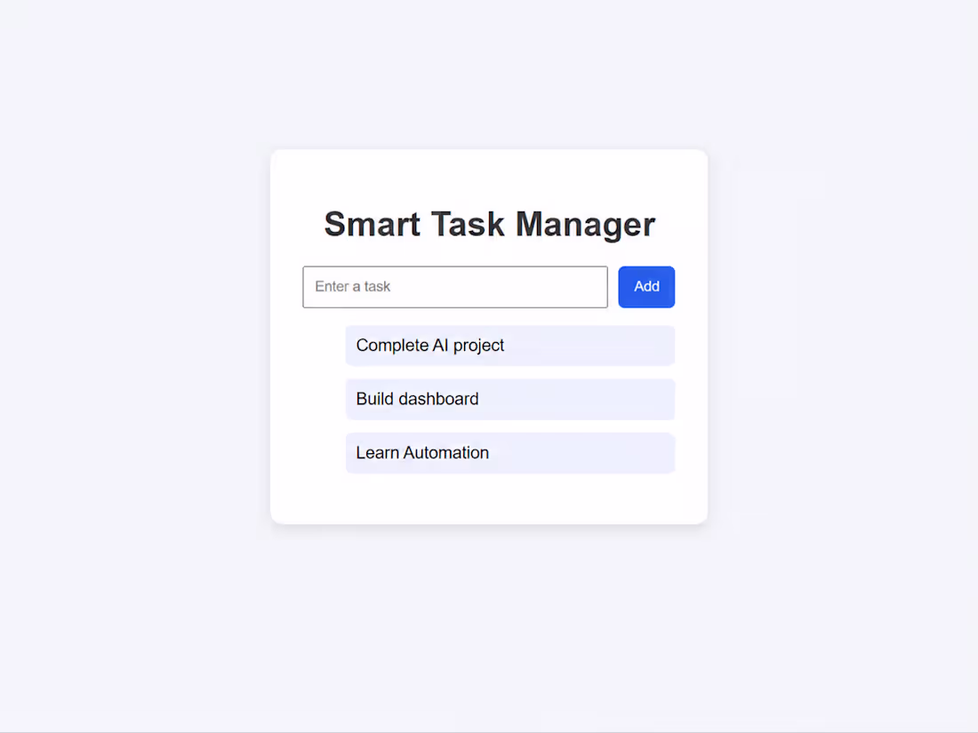 Cover image for Smart Task Manager Web App
Description:
Built