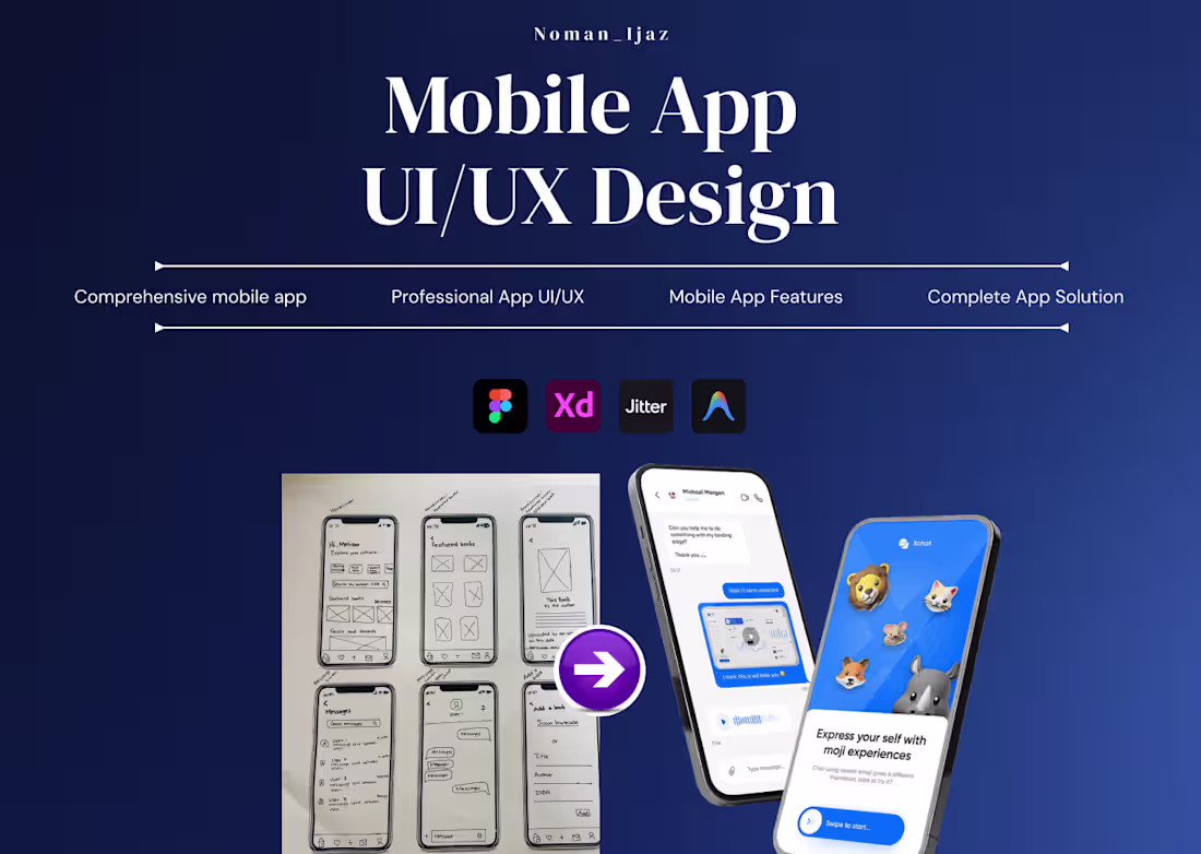 Cover image for Mobile App UI/UX Design