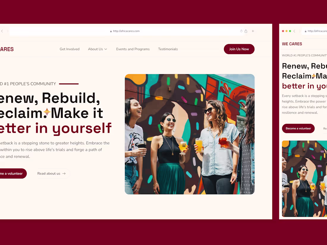 Cover image for An NGO Hero Section Web Design