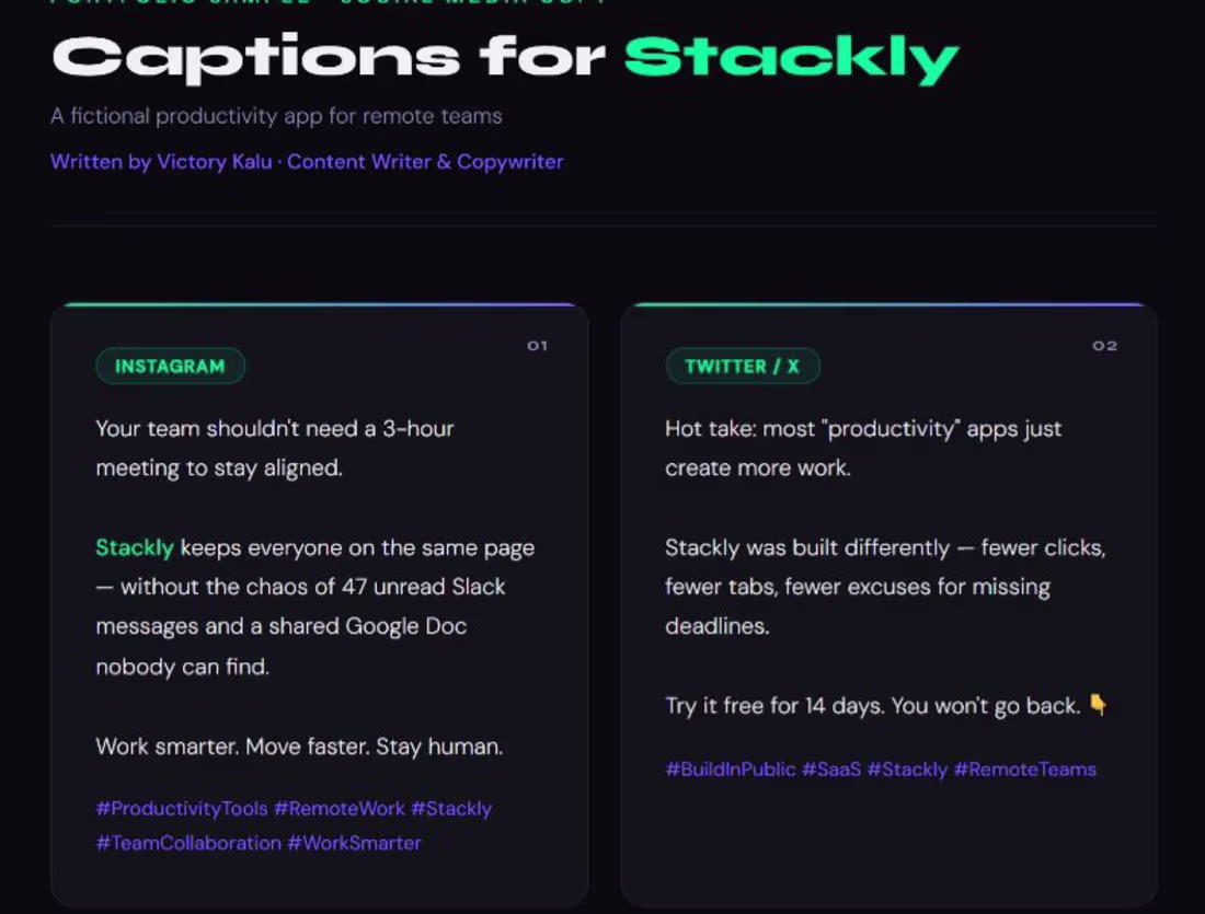 Cover image for Social Media Captions — Stackly