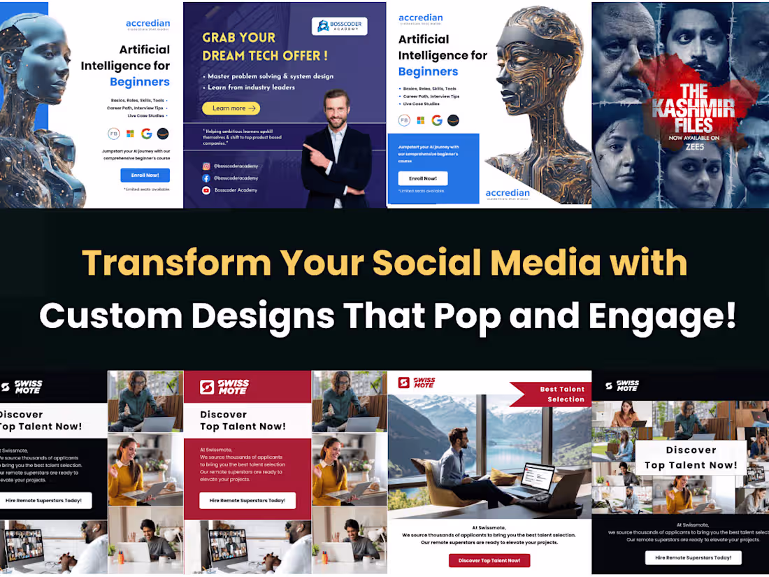 Cover image for Boost Your Online Presence with Stunning Social Media Designs!