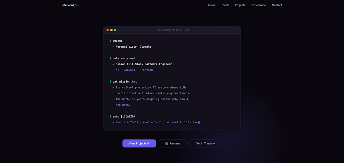 Cover image for Innovative Terminal-Style Portfolio Website Design Services