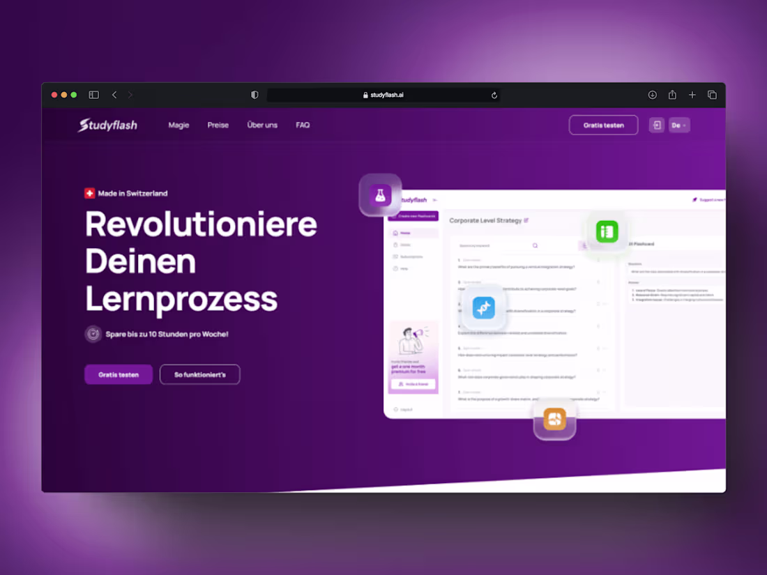 Cover image for StudyFlash with English and German Localization