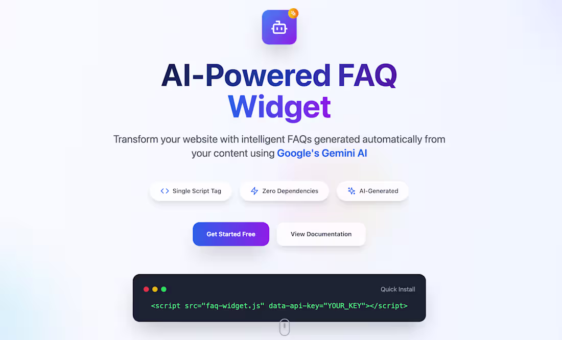 Cover image for AI-Powered FAQ Widget