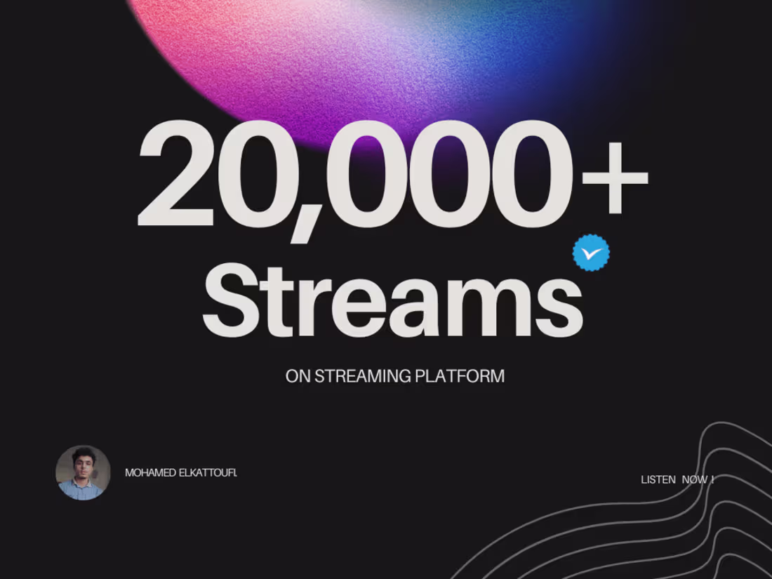 Cover image for Over 20,000 Stream | Verified Artist