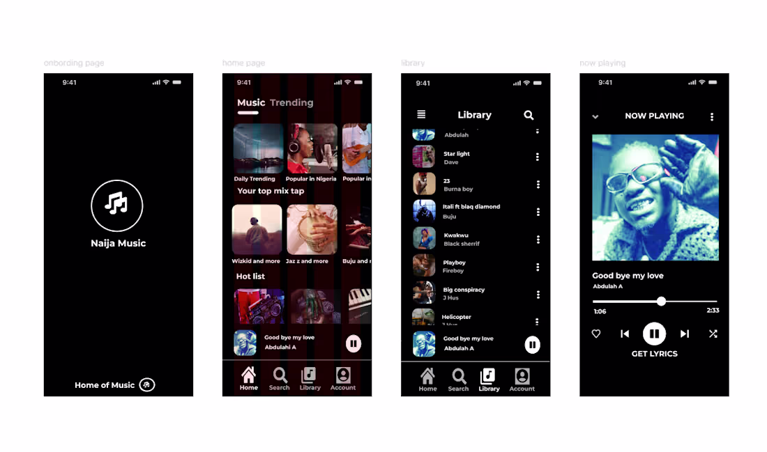 Cover image for Figma Naija Music Mobile App,